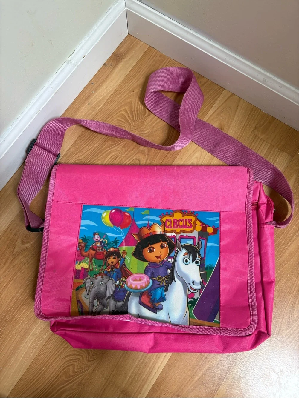 Dora the Explorer Circus themed Pink Kids Messenger Bag